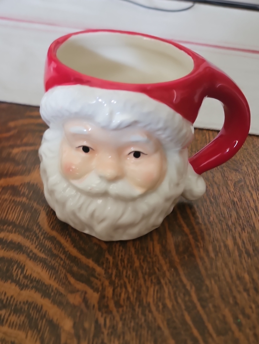 Santa Face Ceramic Mug - Red and White Holiday Coffee Cup